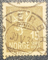 Norway Lion 15 Used Classic Postmark Stamp - Gebruikt