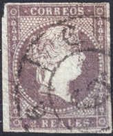 ESPAGNE - ESPAÑA - 1855 Ed.46 2R Violeta - Usado Rueda De Carreta (6 Málaga) (c.42€) (fil. Lineas Cruzadas) - Gebraucht