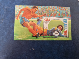 CUBA  NEUF  1994  HB  COPA  MUNDIAL  FUTBOL  USA  //  PARFAIT  ETAT  // 1er  CHOIX // - Ongebruikt