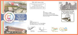 INDIA 2022 PUNE METRO CARRIED SPECIAL COVER WITH GOLDEN EMBOSSED CANCELLATION LIMITED ISSUED USED RARE - Brieven En Documenten