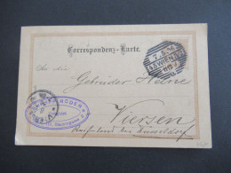 Österreich 1896 GA 2 Kreuzer Strichstempel 45 Wien 3/2 Philipp Röder Droguist Nach Viersen K1 Ank. Stempel - Cartes Postales