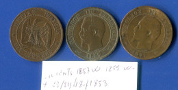 10  Cents  Napoleon 3  Pieces 3 - 10 Centimes