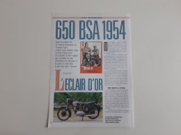 BSA 650 De 1954 - Coupure De Presse Moto - Motos