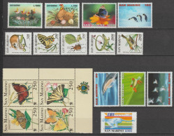 SAN MARINO - 1990/1996 - COLLECTION SERIES COMPLETES ANIMAUX / TIERE / ANIMALS ! COTE YVERT = 21.75 EUR. - Collezioni & Lotti