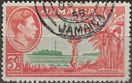 JAMAICA 1938 King George VI - Bananas - 3d. - Green And Red FU - Jamaica (...-1961)