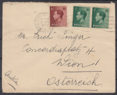 Great Britain - GB / UK 1937 ⁕ KEVIII On Cover Didsbury Manchester To Austria Wien - Covers & Documents