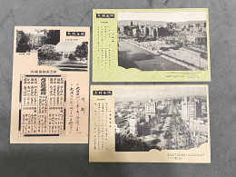 Lot Of 3 大阪 梅田新道 中之島公園 太鼓橋 天王寺公園 Aerial View Of Umeda, Nakanoshima Park, Tennōji Park, OSAKA , JAPAN JAPON POSTCARD - Osaka