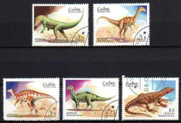 Cuba 1999 Animaux Préhistoriques (9) Yvert N° 3780 à 3784 Oblitéré Used - Oblitérés