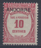 Andorre - Taxe Yvert N° 10 Neuf Et Luxe (MNH) - Cote 15 Euros - Unused Stamps