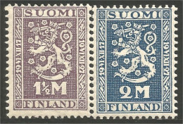 396 Finland 1927 Série 1M 2M Set MNH * Neuf (FIN-148) - Neufs