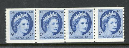 Canada MNH 1954 Wilding Portrait "Coil Stamps" - Neufs