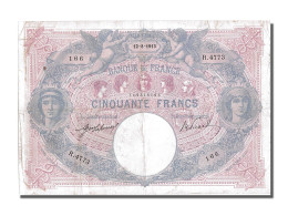 Billet, France, 50 Francs, 50 F 1889-1927 ''Bleu Et Rose'', 1913, 1913-08-12 - 50 F 1889-1927 ''Bleu Et Rose''