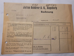 Rechnung - Julius Schürer A. G Augsburg 1937 - 1900 – 1949