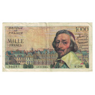 France, 1000 Francs, Richelieu, 1956, M.289, TB, Fayette:42.23, KM:134a - 1 000 F 1953-1957 ''Richelieu''