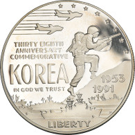 Monnaie, États-Unis, Guerre De Corée, Dollar, 1991, Philadelphie, FDC, Argent - Herdenking