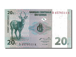 Billet, Congo Democratic Republic, 20 Centimes, 1997, 1997-11-01, NEUF - République Démocratique Du Congo & Zaïre