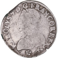 Monnaie, France, Charles IX, Teston Au Deux K Couronnés, 1575, Bayonne, TB - 1560-1574 Carlo IX