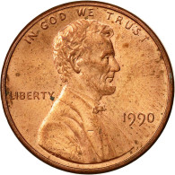 Monnaie, États-Unis, Lincoln Cent, Cent, 1990, U.S. Mint, Philadelphie, TTB - 1959-…: Lincoln, Memorial Reverse