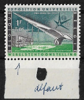 BELGIUM 1958 World Exhibition In Bruxelles ERROR - DEFAUT MNH (NP#72-P27-L5) - Non Classificati