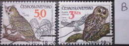 CZECHOSLOVAKIA 1986 ~ S.G. 2844 + 2846, ~ 'LOT B' ~ OWLS. ~ VFU #03211 - Gebruikt