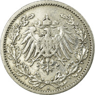 Monnaie, GERMANY - EMPIRE, 1/2 Mark, 1908, Berlin, TB, Argent, KM:17 - 1/2 Mark