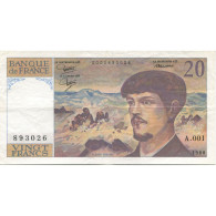 France, 20 Francs, Debussy, 1980, SUP, Fayette:66.1.a.1, KM:151a - 20 F 1980-1997 ''Debussy''