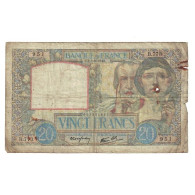 France, 20 Francs, Science Et Travail, 1940, 1940-08-01, B, Fayette:12.05 - 20 F 1939-1942 ''Science Et Travail''