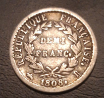 France - Napoléon I - 1/2 Franc 1808 B (Rouen) - 1/2 Franc