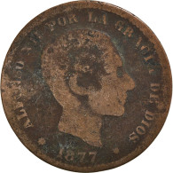 Monnaie, Espagne, 5 Centimos, 1877 - Premières Frappes