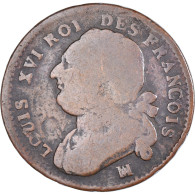 Monnaie, France, Louis XVI, 12 Deniers, 1792⸱4, Marseille, TB, Bronze - Sonstige & Ohne Zuordnung