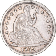 Monnaie, États-Unis, Seated Liberty Half Dime, 1839-O, U.S. Mint, New Orleans - Half Dimes (Demi Dimes)