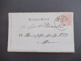 Österreich 1891 Kartenbrief 5 Kreuzer Stempel K1 Hallein Nach Wien Mariahilf Mit Ank. Stempel - Letter-Cards