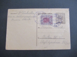 Österreich 1921 Deutschösterreich 1 Krone Mit Zusatzfrankatur 5 Kronen Auslands PK Wien - Berlin - Cartes Postales