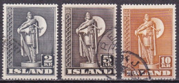 IS039 – ISLANDE – ICELAND – 1939-43 – STATUE OF KARLSEFNI – SG # 254/6 USED 4 € - Used Stamps