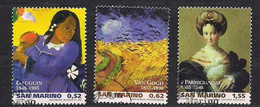 San Marino Saint-Marin 2003 Yvertn° 1858-1860 (°) Oblitéré Used Cote 6,50  € Tableaux Divers Gauguin Van Gogh - Gebruikt