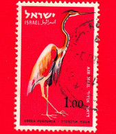 ISRAELE -  Usato - 1963 - Uccelli - Airone Rosso (Ardea Purpurea) - 1.00 - Gebruikt (zonder Tabs)