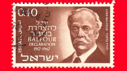 ISRAELE - Usato - 1967 - Arthur James Balfour (1848-1930) - 50° Anniversario Della Dichiarazione Balfour - 0.40 - Gebraucht (ohne Tabs)