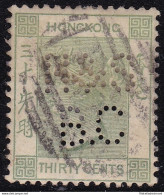 1891 HONG KONG - SG 39a Used PERFIN HSBC - Other & Unclassified