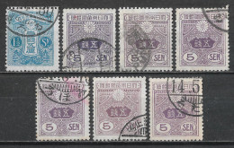 1928-1930 JAPAN Set Of 7 Used Stamps (Michel # 112III,116III) CV €3.50 - Oblitérés