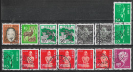 1971-1976 JAPAN Set Of 15 Used Stamps (Michel # 1119,1135A,1136A,1147,1275A,1277A,1291) CV €3.40 - Oblitérés