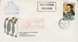 British Antarctic Territory (BAT) Lindblad Explorer Cover Ca Argentine Island Grahamland 30 JA 1977 (FG173 - Cartas & Documentos