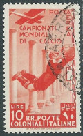 1934 EMISSIONI GENERALI POSTA AEREA USATO MONDIALI DI CALCIO 10 LIRE - RA3-9 - General Issues