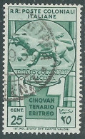 1933 EMISSIONI GENERALI USATO CINQUANTENARIO ERITREO 25 CENT - RA6-4 - Amtliche Ausgaben