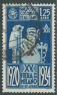 1934 EMISSIONI GENERALI USATO FIERA DI MILANO 1,25 LIRE - RA3-9 - General Issues