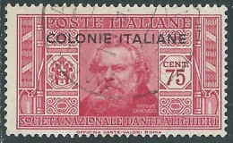 1932 EMISSIONI GENERALI USATO DANTE 75 CENT - RA3-9 - Algemene Uitgaven