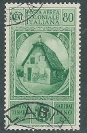 1932 EMISSIONI GENERALI POSTA AEREA USATO GARIBALDI 80 CENT - RA1-2 - Algemene Uitgaven