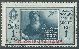 1932 EMISSIONI GENERALI POSTA AEREA USATO DANTE 1 LIRA - RA1-2 - Algemene Uitgaven