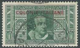 1932 EMISSIONI GENERALI USATO DANTE 25 CENT - RA2-3 - Amtliche Ausgaben