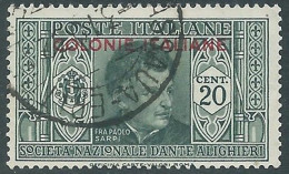 1932 EMISSIONI GENERALI USATO DANTE 20 CENT - RA2 - Amtliche Ausgaben