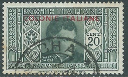 1932 EMISSIONI GENERALI USATO DANTE 20 CENT - RA3-9 - Amtliche Ausgaben